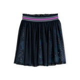 Scotch & Soda Girls Printed High Neck Top and Tulle Layered Skirt Set ~ Leaves/Night