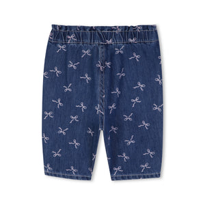 Billieblush Baby Bow Print Denim Pants