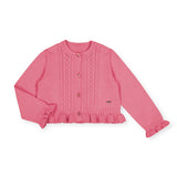 Mayoral Baby Girl Knit Ruffle Cardigan ~ Hibiscus