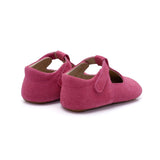Old Soles Softly Bub T-strap Maryjane ~ Dark Pink Suede