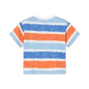 Mayoral Baby Boy Printed Stripe s/s T-shirt ~ Blue/Orange