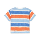 Mayoral Baby Boy Printed Stripe s/s T-shirt ~ Blue/Orange