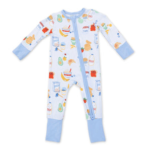 Angel Dear 2 Way Zipper Convertible Romper ~ Breakfast Club Blue