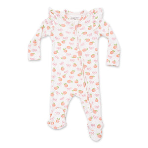 Angel Dear 2 Way Zipper Frill Sleeve Ribbed Footie ~ Little Peaches