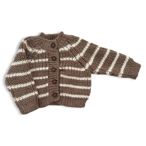 The Blueberry Hill Knit Stripe Cardigan ~ Tan