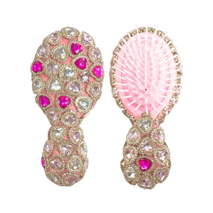 Bari Lynn Multi Heart Jeweled Hair Brush