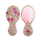 Bari Lynn Multi Heart Jeweled Hair Brush