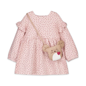 Mayoral Baby Girl Dot Print Dress w/ Mouse Bag ~ Petisui