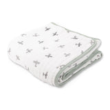 Little Unicorn Organic Cotton Muslin Quilt ~ Pewter Planes