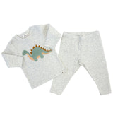 Oh Baby! Terry Dinosaur 2pc Set ~ Heather Gray