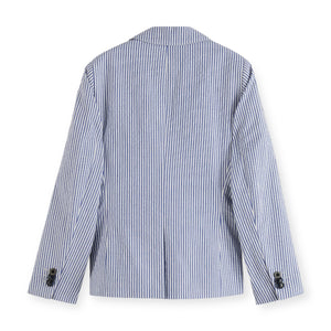 Scotch & Soda Boys Seersucker Blazer ~ Blue Stripe