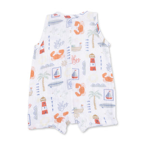 Angel Dear Sleeveless Muslin Shortie Romper ~ Club Mediterranean