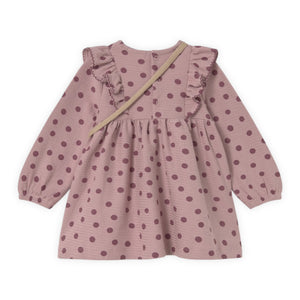 Mayoral Baby Girl Polka Dot Frill Dress w/ Bag ~ Crystal