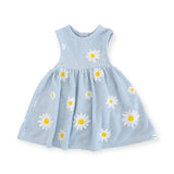 Oh Baby! White Daisies Print Tank Dress ~ Sky Blue