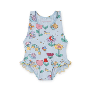 Stella McCartney Baby Girl Printed Swimsuit ~ Blue Multi