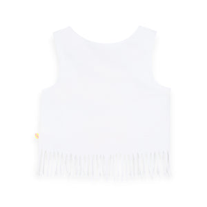Billieblush Aloha Fringe Tank 7-12 ~ White