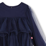 Billieblush Glittery Mesh l/s Dress ~ Navy