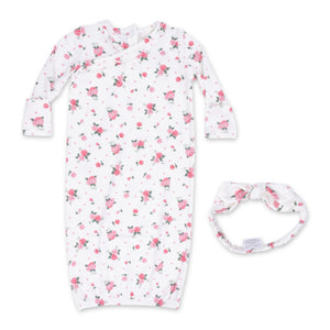 Angel Dear Kimono Gown & Knot Headband Set ~ Pink Rosettes