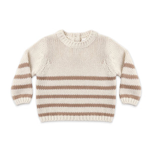 Quincy Mae Rex Knit Sweater ~ Almond Stripe