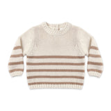 Quincy Mae Rex Knit Sweater ~ Almond Stripe