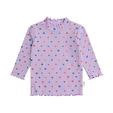 Huxbaby Dreamy Denim Overall Dress & I Heart Cake Ribbed l/s Top ~ Purple/Denim