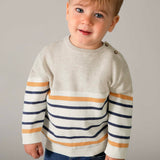 Mayoral Baby Boy Knit Sweater w/ Stripes ~ Oat