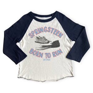 Rowdy Sprout Springsteen Born to Run Raglan l/s Tee ~ White/Black