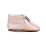 Zutano Leather Bow Moccasins ~ Pink Shimmer