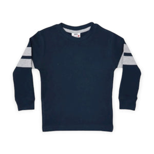 Mish Thermal l/s Top w/ Stripes ~ Navy/Heather