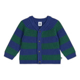 Petit Bateau Baby Knit Striped Cardigan ~ Blue/Green