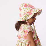 Petit Bateau Baby Big Flower Print Sun Hat ~ White Multi