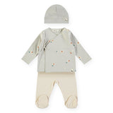 Babyclic Printed Kimono Top, Pants & Hat Set ~ Mini Animals