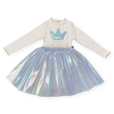 Petite Hailey Crown Pearl Tutu Dress ~ Blue