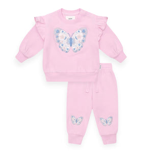 Huxbaby Butterfly Frill Sweatshirt & Sweatpants Set ~ Bloom