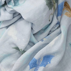 Loulou Lollipop Muslin Swaddle ~ Magical Dragons