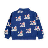 Bobo Choses Baby Fairy Dog Knit Cardigan ~ Navy Blue