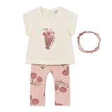 Mayoral Baby Girl Top & Leggings Set w/ Headband ~ Peony