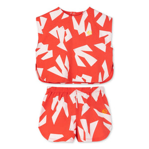 Wynken Sunshine Bird Print Sleeveless Top & Shorts Set 7-12 ~ Red