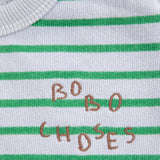 Bobo Choses Baby Striped Sweatshirt & Joggers Set ~ Light Heather Grey/Green