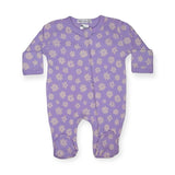 Little Mish Daisy Ribbed Zip Footie ~ Lilac
