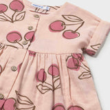 Mayoral Girls Cherries Print Woven Dress ~ Peony