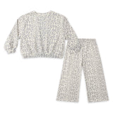 Rylee + Cru Baby Oversized Sweatshirt & Wide Leg Sweatpants Set ~ Blue Leopard/Natural
