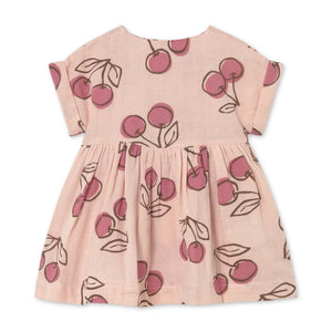 Mayoral Girls Cherries Print Woven Dress ~ Peony