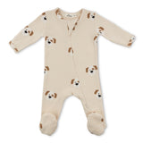 Oh Baby! Mini Puppy Faces Footie ~ Natural