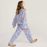 Bobo Choses Girls Watercolor Print Cropped Sweatshirt & Cocoon Sweatpants set ~ Lavender