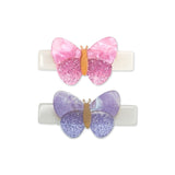 Lilies & Roses Lilac & Pink Shimmer Butterflies Hair Clips