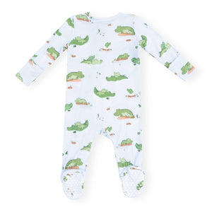 Angel Dear 2 Way Zipper Footie ~ Alligators Blue