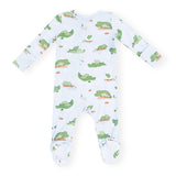 Angel Dear 2 Way Zipper Footie ~ Alligators Blue