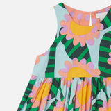 Stella McCartney Girls Sleeveless Big Sunflower Dress ~ Blue