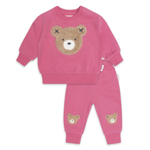 Huxbaby Furry Huxbear Sweatshirt & Sweatpants Set ~ Dusty Berry